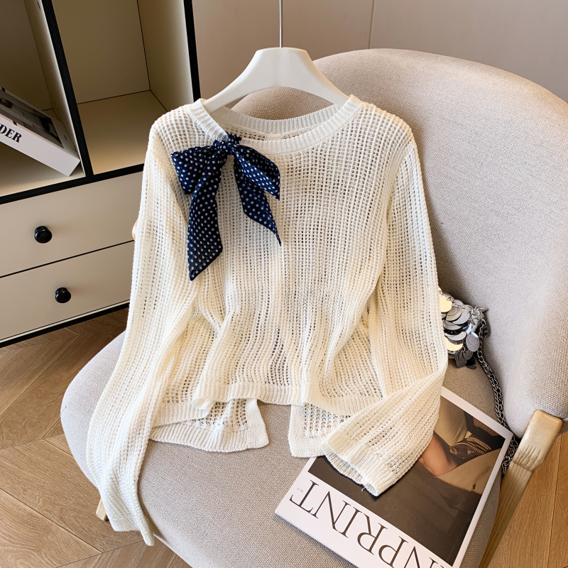 Summer loose long sleeve scarves lazy thin smock for women