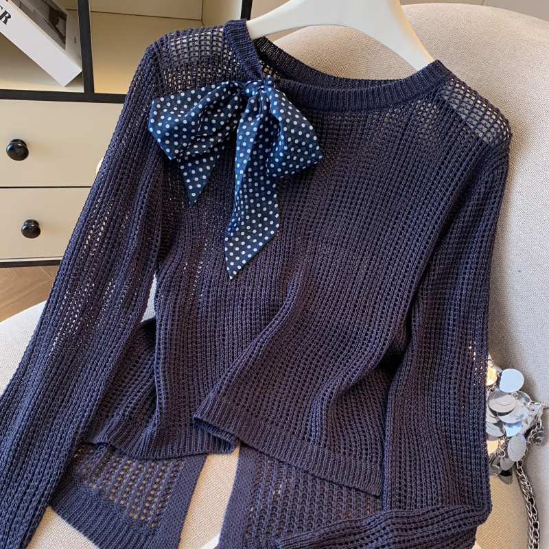 Summer loose long sleeve scarves lazy thin smock for women