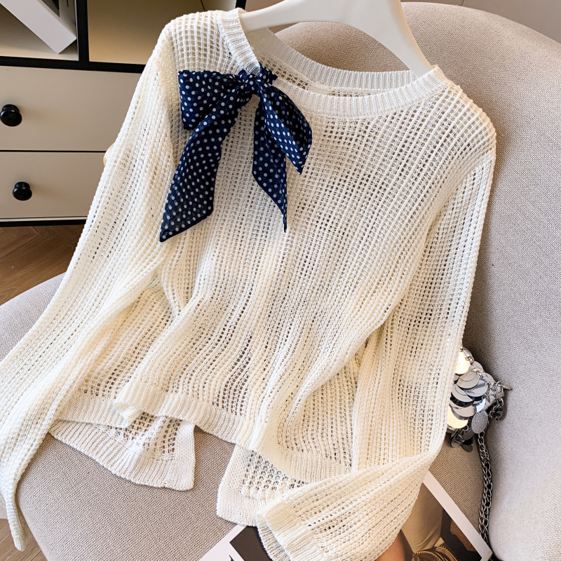 Summer loose long sleeve scarves lazy thin smock for women