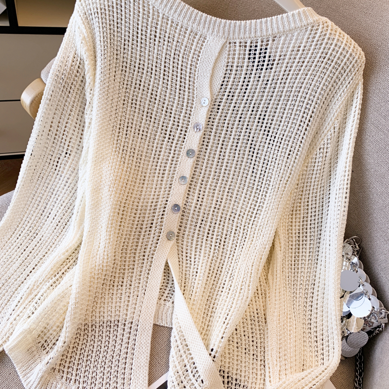 Summer loose long sleeve scarves lazy thin smock for women