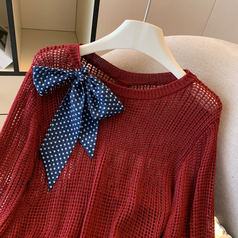 Summer loose long sleeve scarves lazy thin smock for women