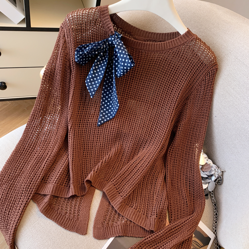 Summer loose long sleeve scarves lazy thin smock for women