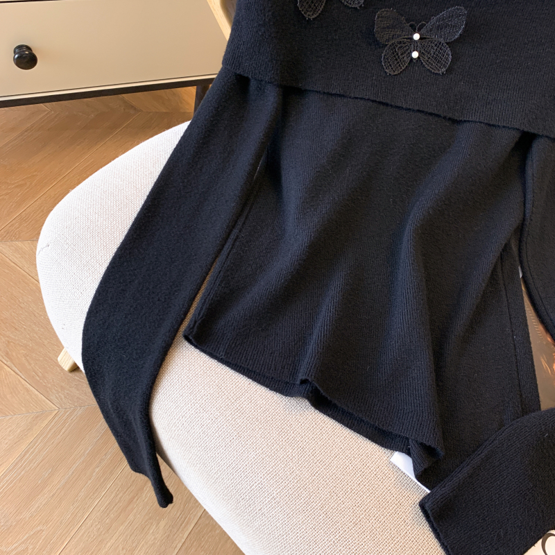 France style tops stereoscopic sweater for women