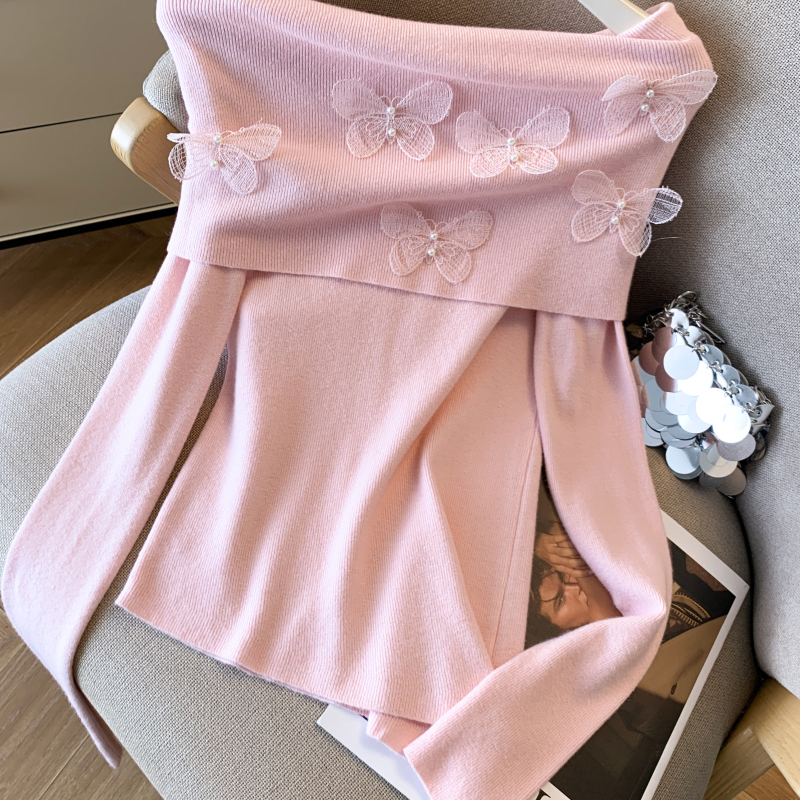 France style tops stereoscopic sweater for women