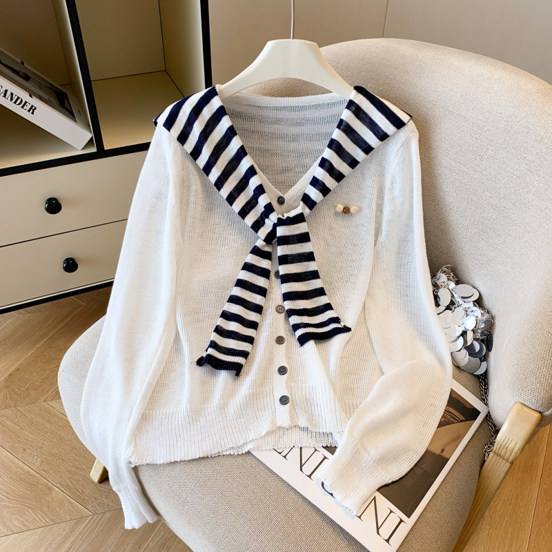 Unique autumn sweater pure knitted shawl for women
