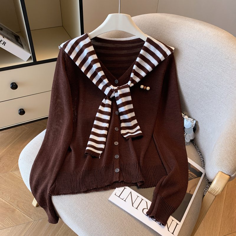 Unique autumn sweater pure knitted shawl for women