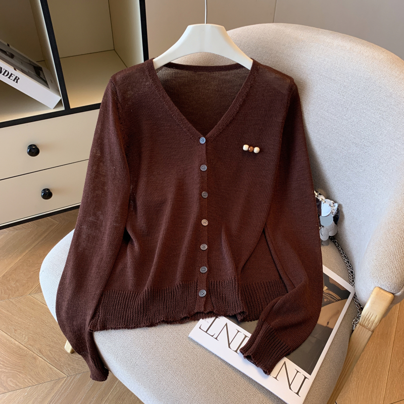Unique autumn sweater pure knitted shawl for women