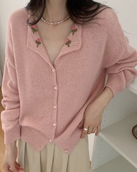 Show young lazy temperament cardigan autumn pure sweater