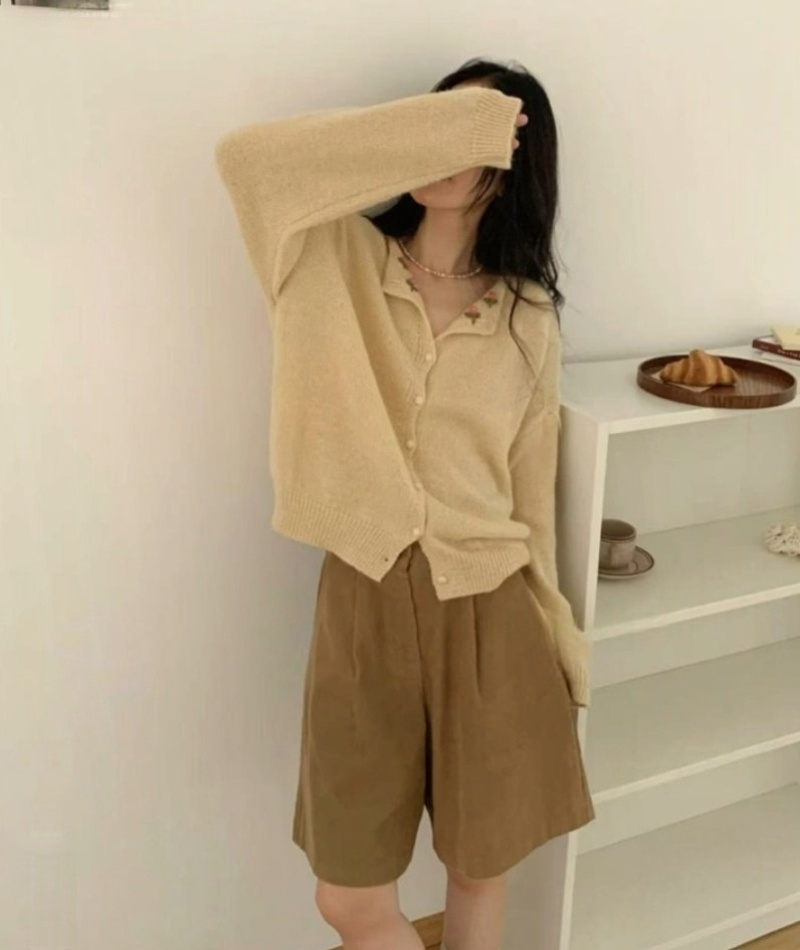 Show young lazy temperament cardigan autumn pure sweater
