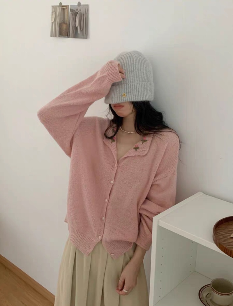 Show young lazy temperament cardigan autumn pure sweater