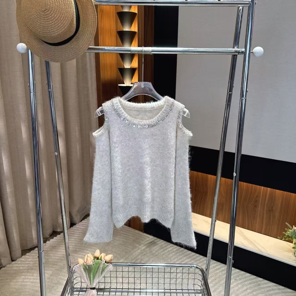 Chanelstyle knitted tops long sleeve sweater for women