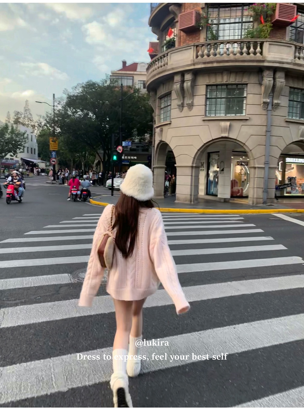 Loose twist knitted cardigan pink heart tops for women