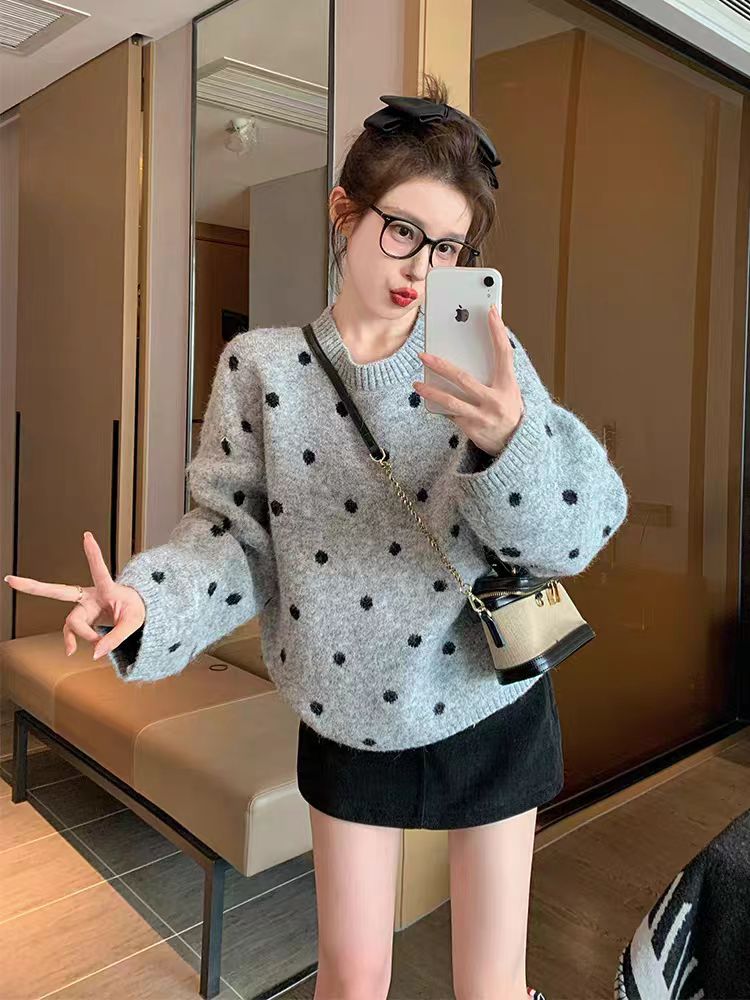 Casual pullover thick lazy loose sweater for women