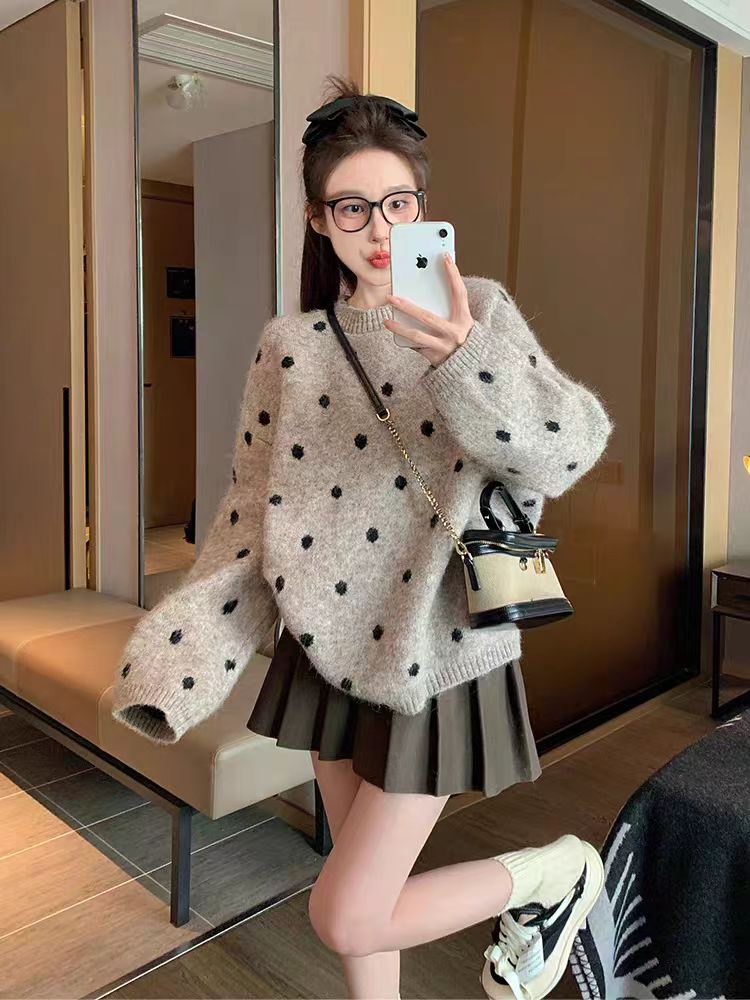 Casual pullover thick lazy loose sweater for women