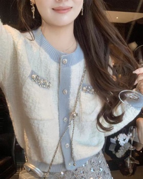 Diamond spring and autumn tops chanelstyle cardigan