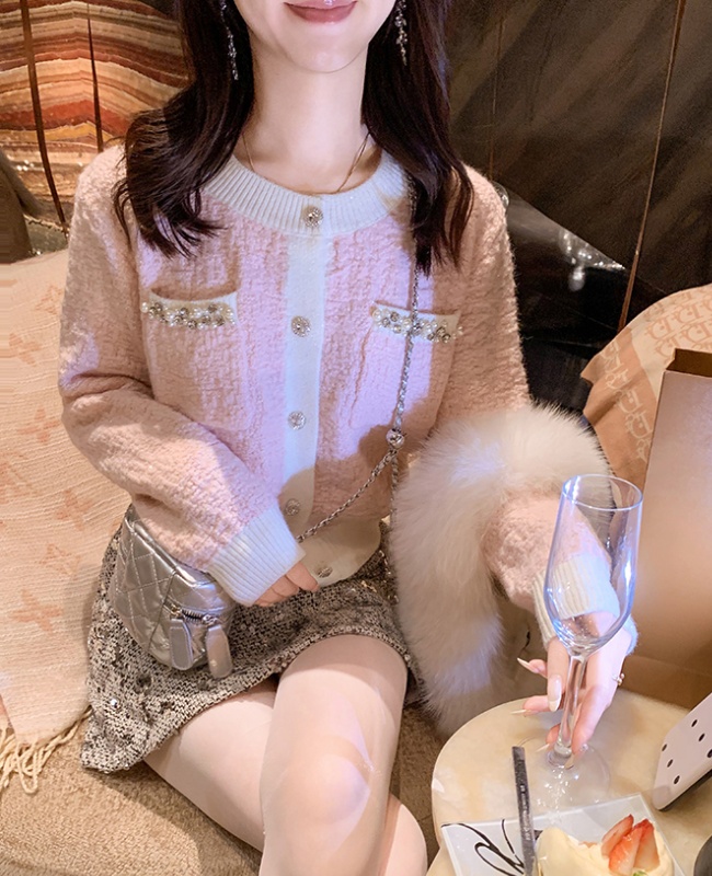 Diamond spring and autumn tops chanelstyle cardigan