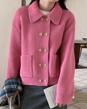 All-match autumn and winter coat lapel cardigan for women