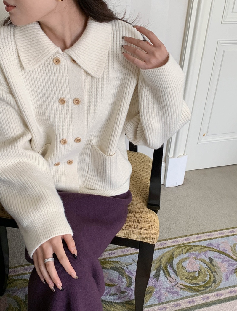 All-match autumn and winter coat lapel cardigan for women