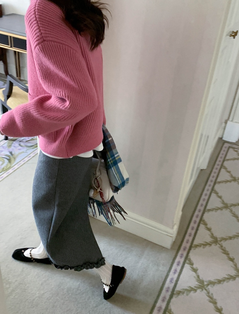 All-match autumn and winter coat lapel cardigan for women