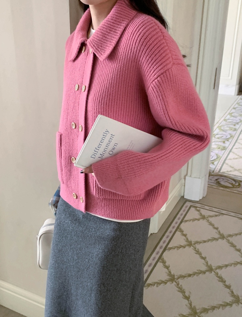 All-match autumn and winter coat lapel cardigan for women