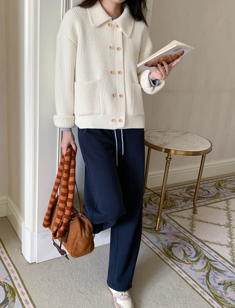 All-match autumn and winter coat lapel cardigan for women