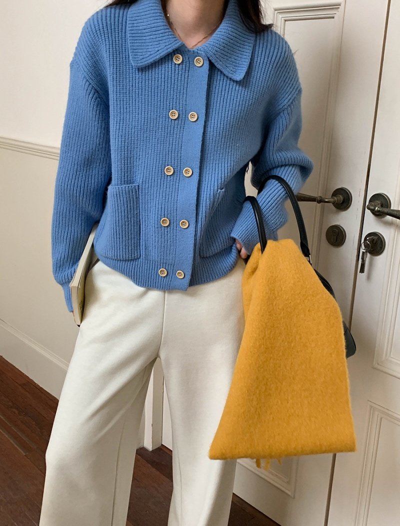 All-match autumn and winter coat lapel cardigan for women