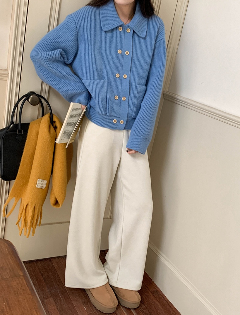 All-match autumn and winter coat lapel cardigan for women