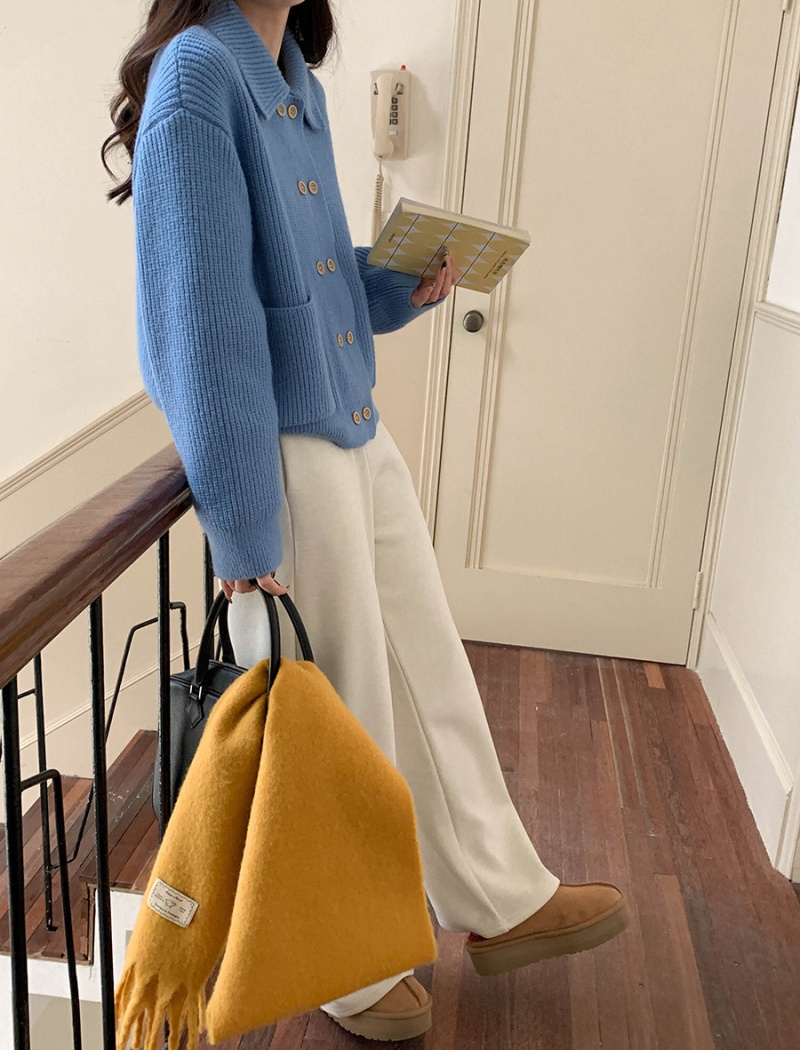 All-match autumn and winter coat lapel cardigan for women