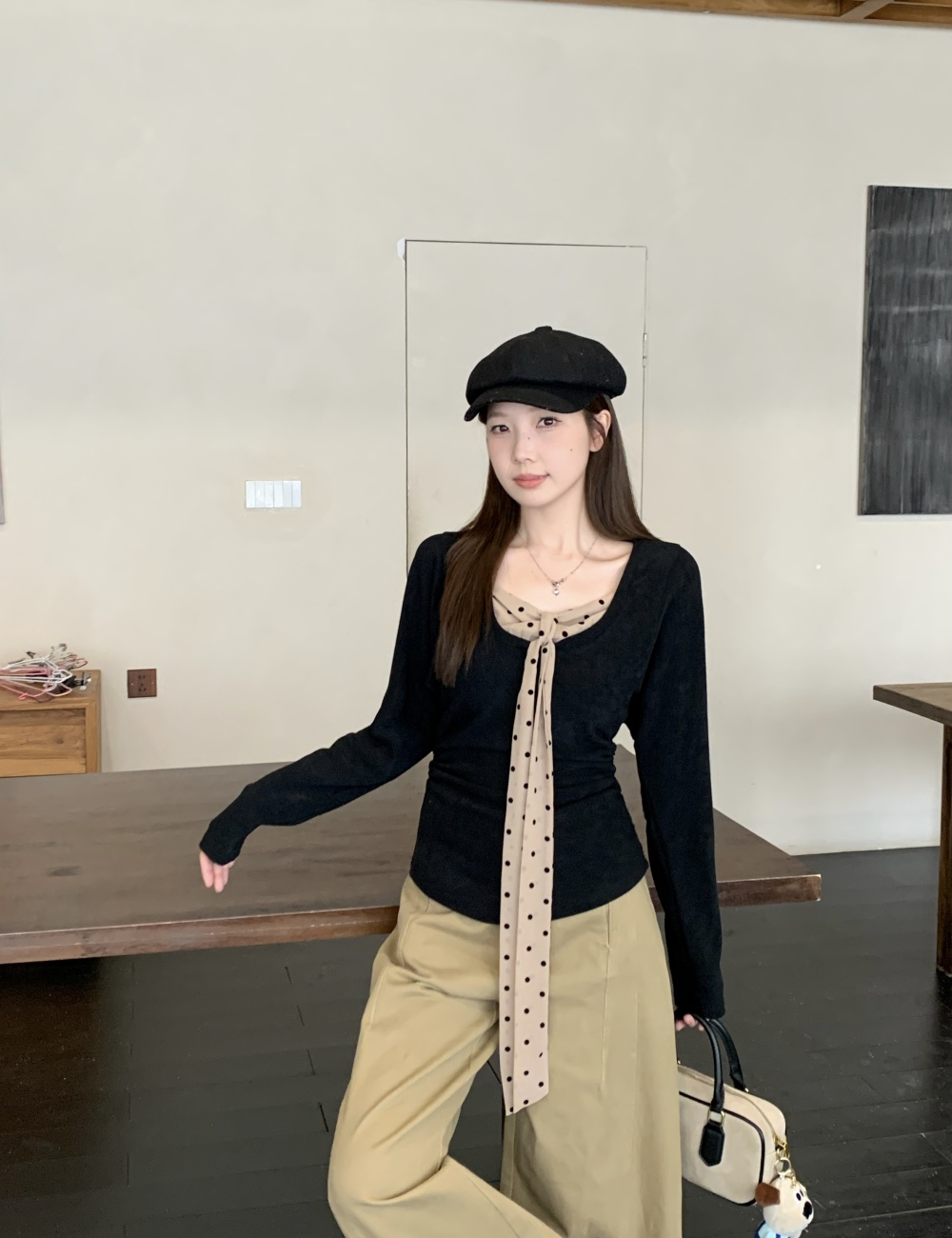Autumn and winter streamer tops enticement bottoming shirt