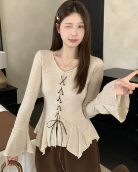 Irregular temperament bottoming shirt bandage autumn tops