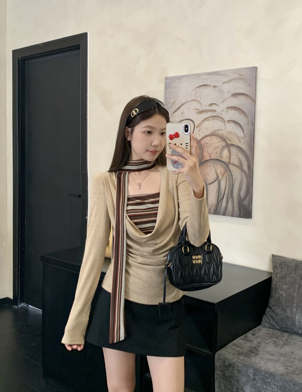 Retro Pseudo-two streamer large yard tops for women