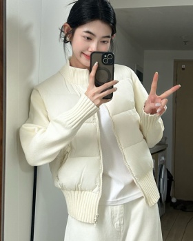 Niche short thick coat knitted temperament cotton coat