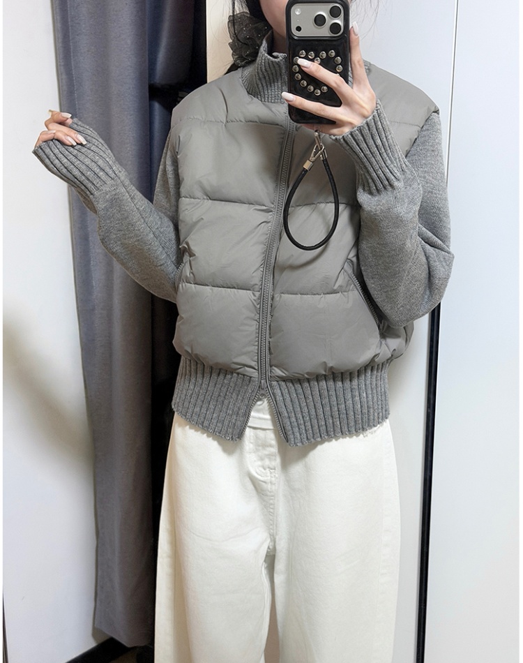 Niche short thick coat knitted temperament cotton coat