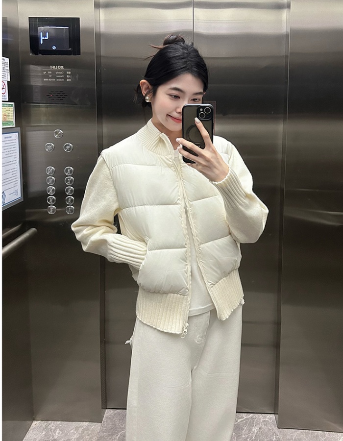 Niche short thick coat knitted temperament cotton coat
