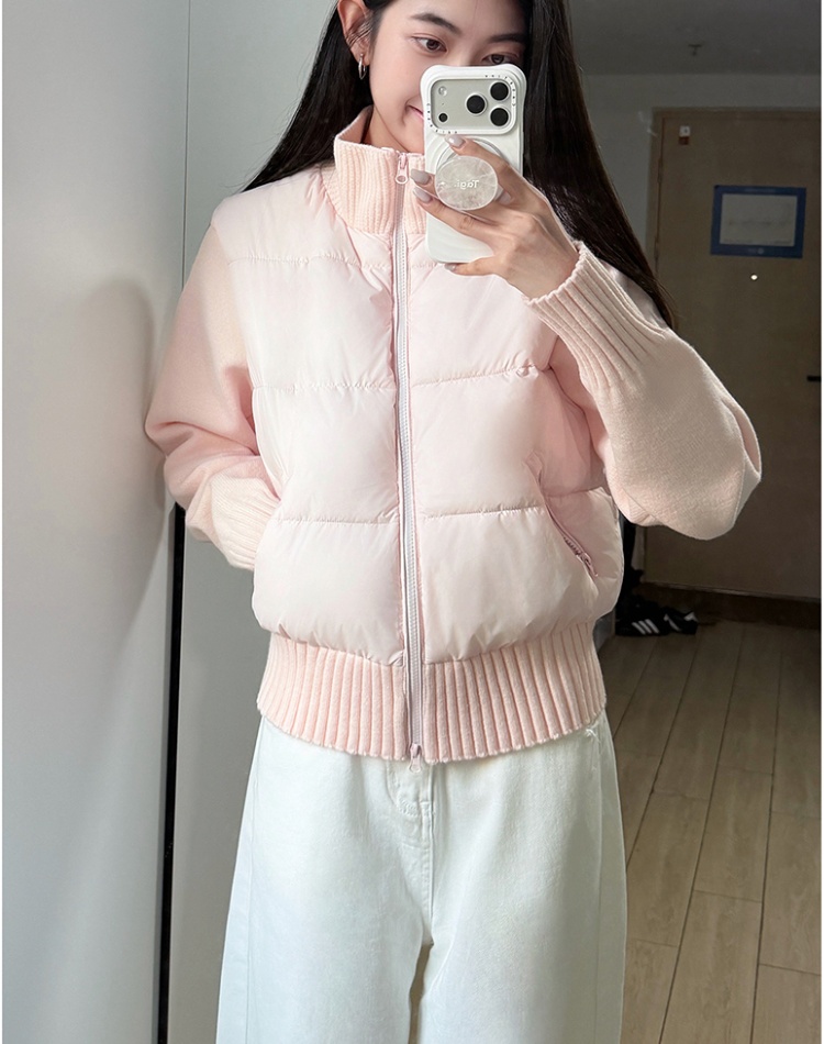 Niche short thick coat knitted temperament cotton coat