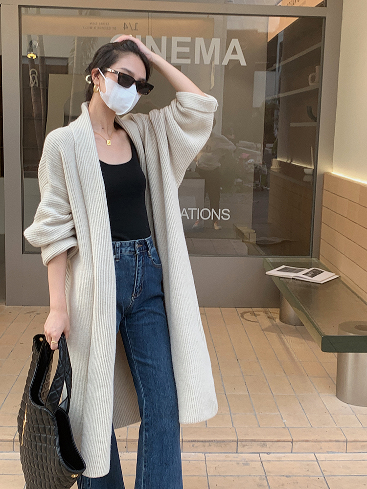 Long knitted cardigan autumn and winter sweater for women