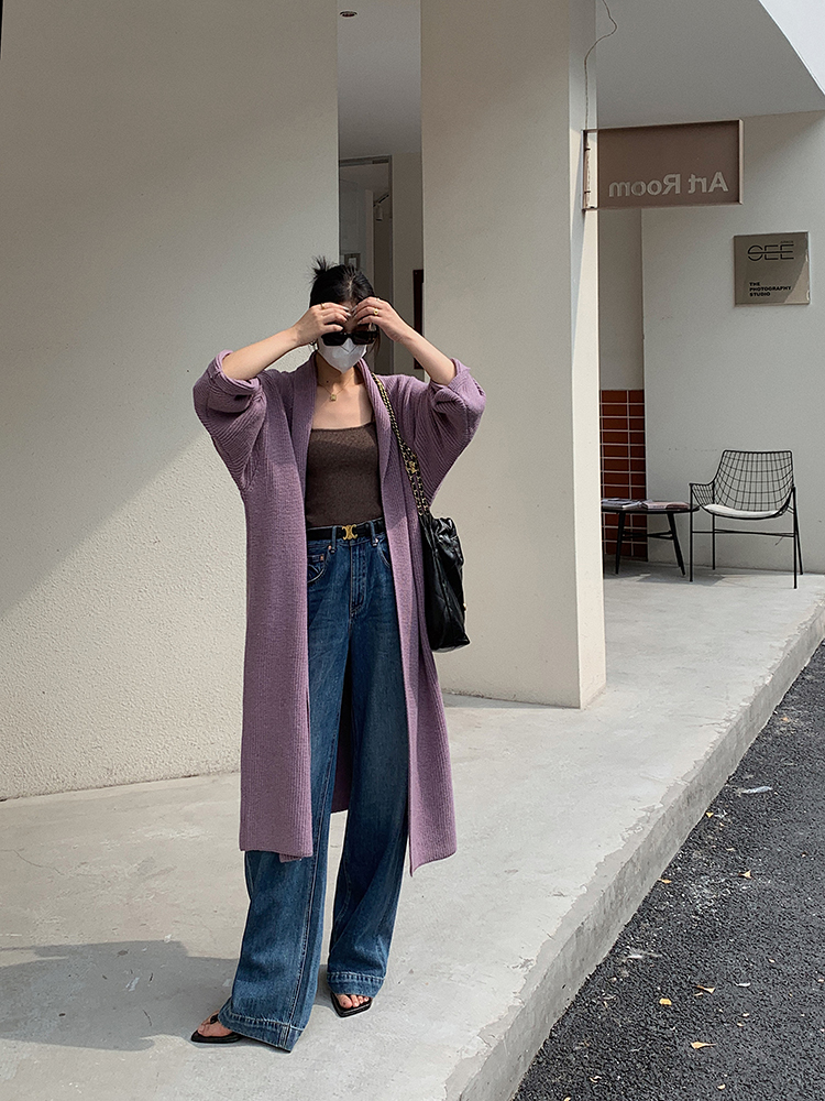 Long knitted cardigan autumn and winter sweater for women