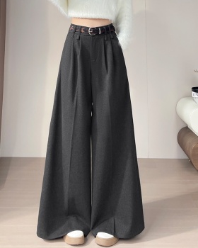 Autumn and winter belt thick casual pants for women