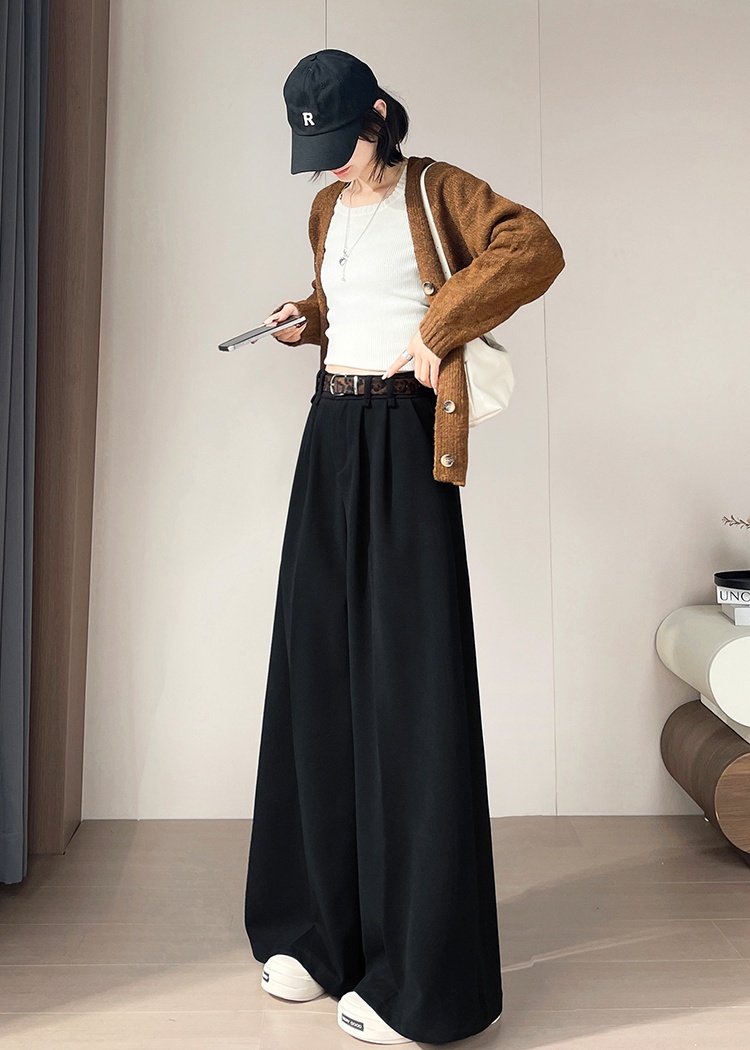 Autumn and winter belt thick casual pants for women