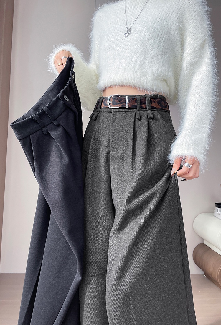 Autumn and winter belt thick casual pants for women
