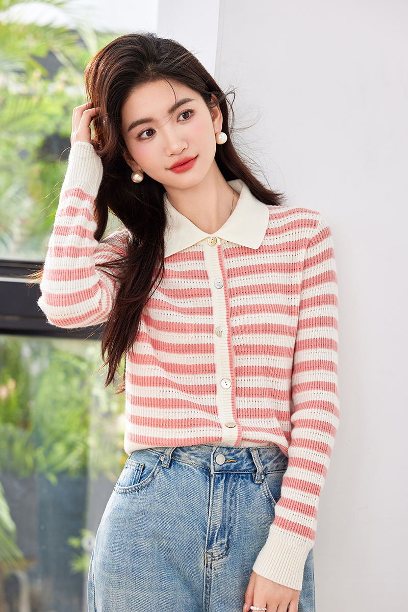 Autumn sweet tops mixed colors cardigan for women