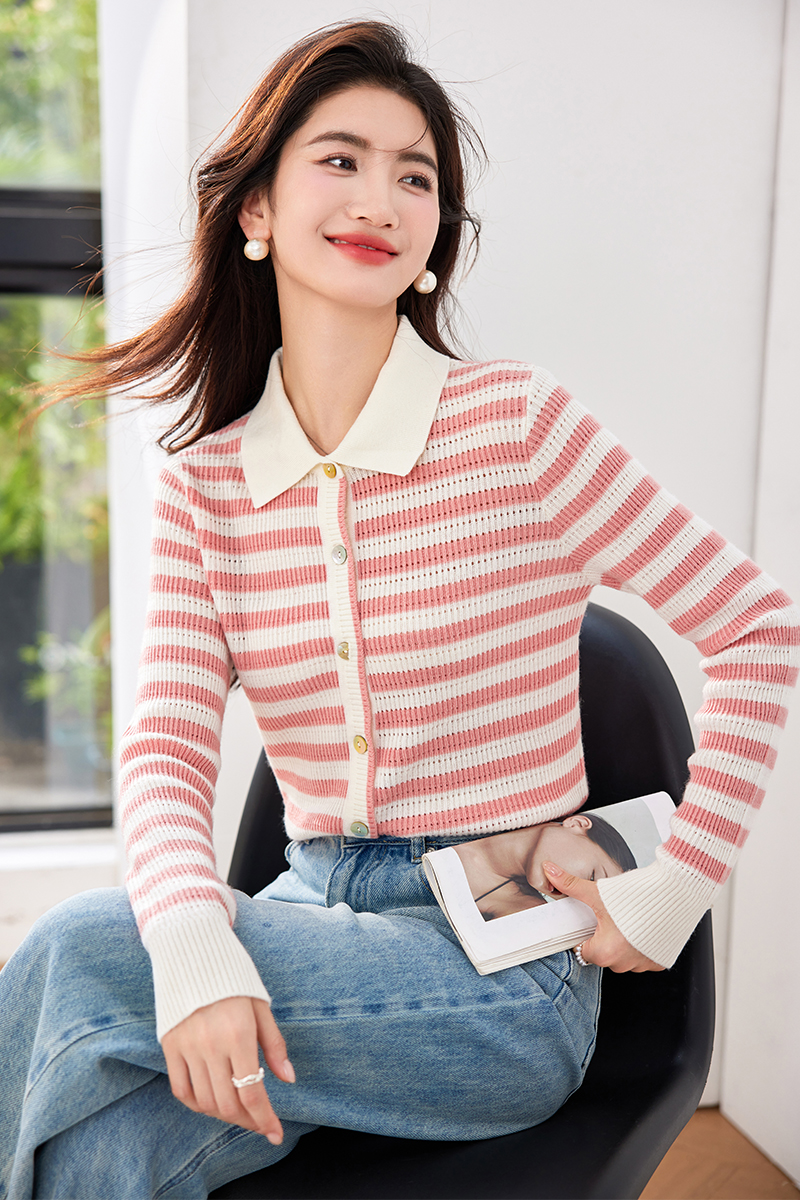 Autumn sweet tops mixed colors cardigan for women