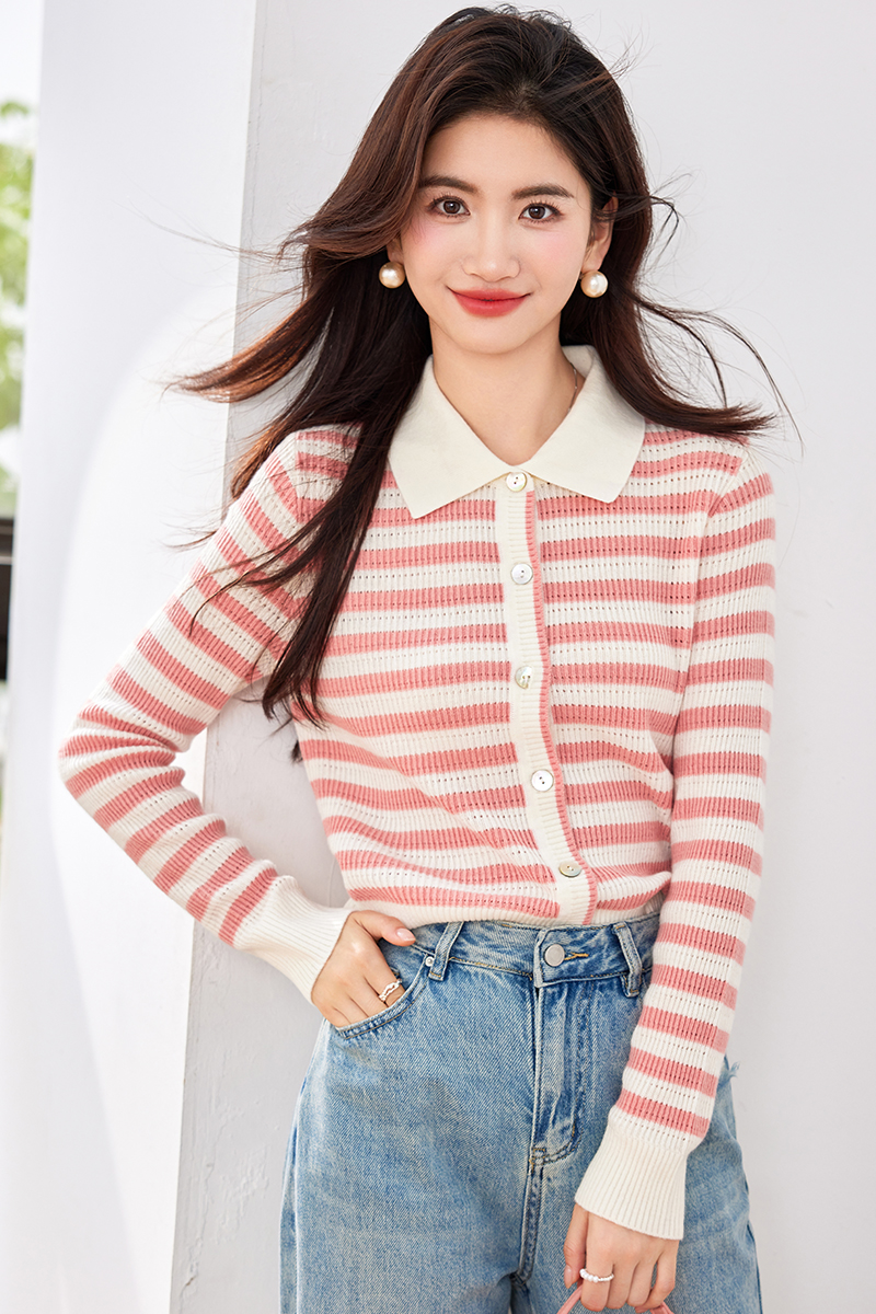 Autumn sweet tops mixed colors cardigan for women