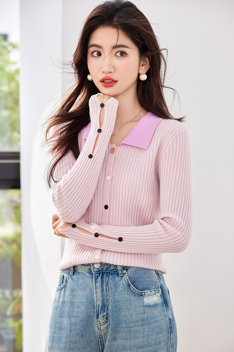 Cashmere bottoming shirt knitted cardigan for women