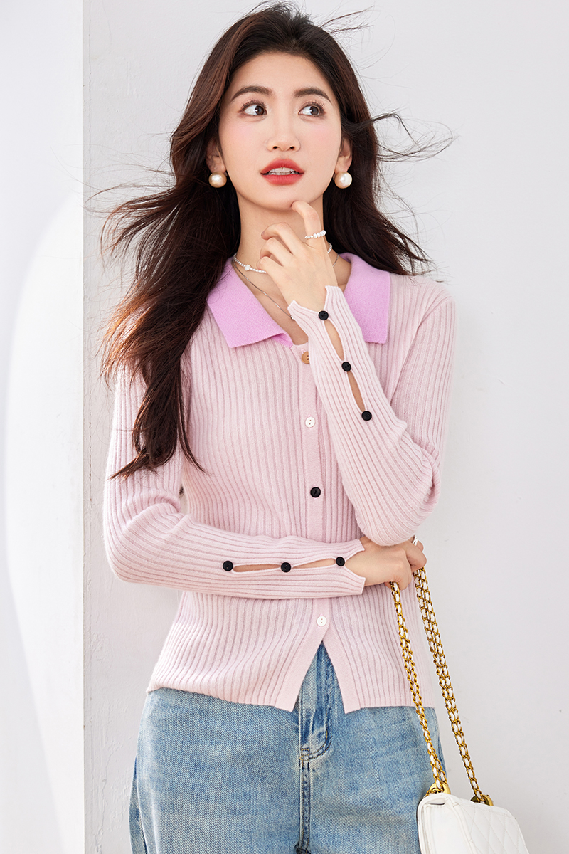Cashmere bottoming shirt knitted cardigan for women