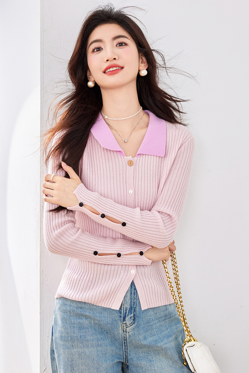Cashmere bottoming shirt knitted cardigan for women