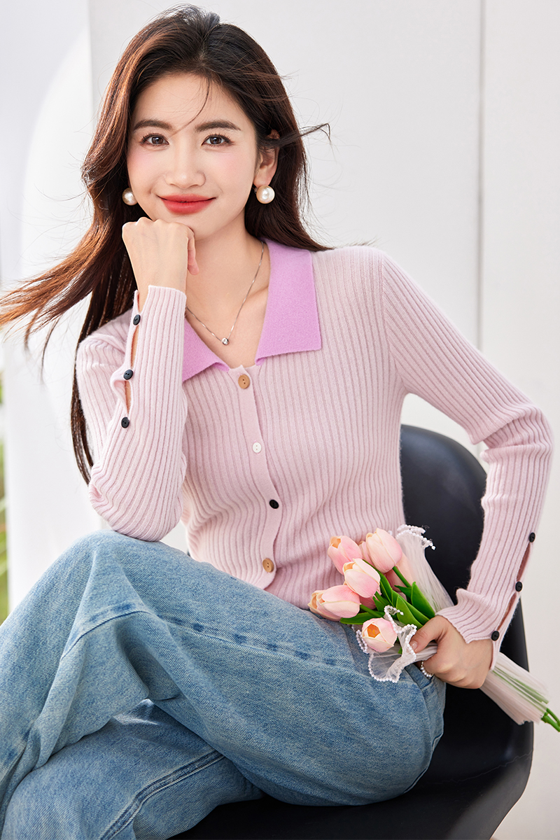 Cashmere bottoming shirt knitted cardigan for women