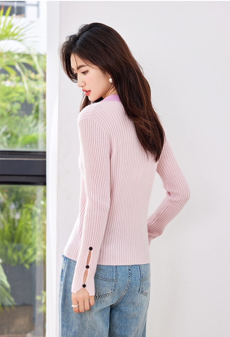 Cashmere bottoming shirt knitted cardigan for women
