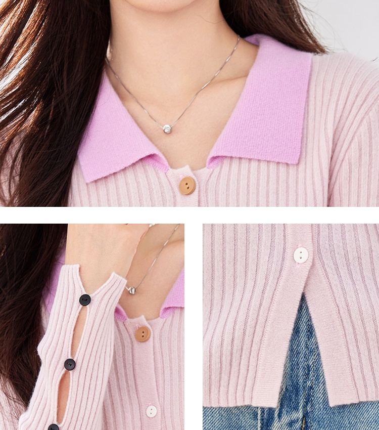 Cashmere bottoming shirt knitted cardigan for women