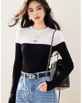 Knitted wool tops autumn and winter bottoming shirt for women
